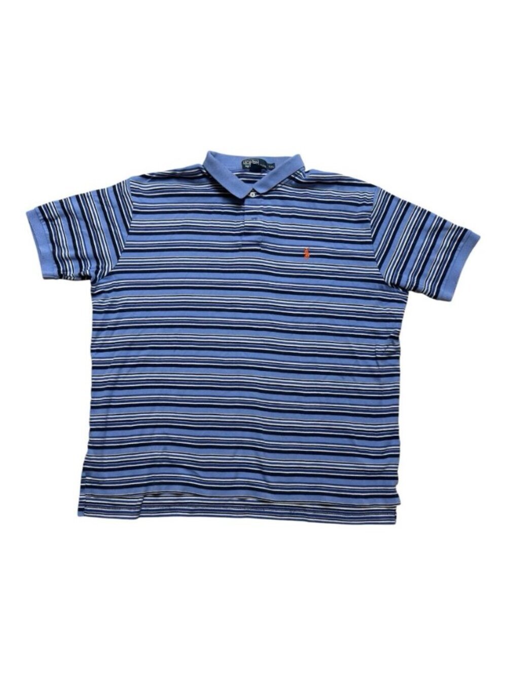 Polo by Ralph Lauren Polo Shirt Mens XXL Blue Striped Cotton Short Sleeve